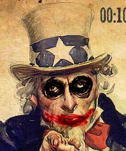 Uncle Sam mit Joker Fratze Uncle Sam mit Joker Fratze
